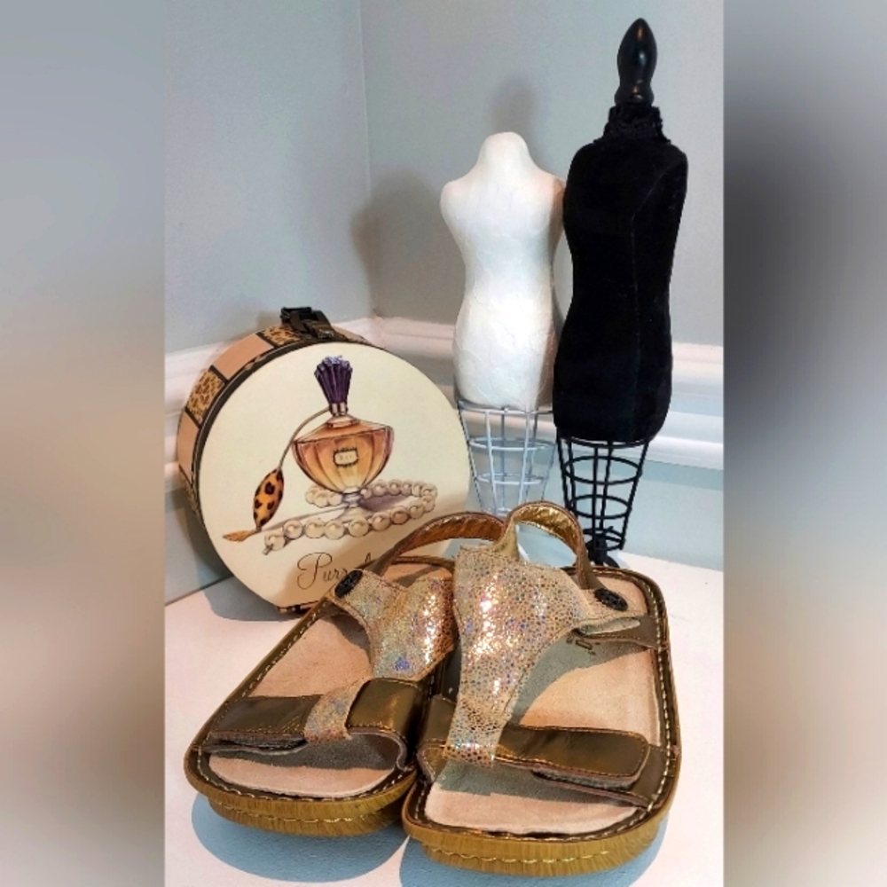 Algeria Gold Kendra Leather Adjustable Straps Sandals